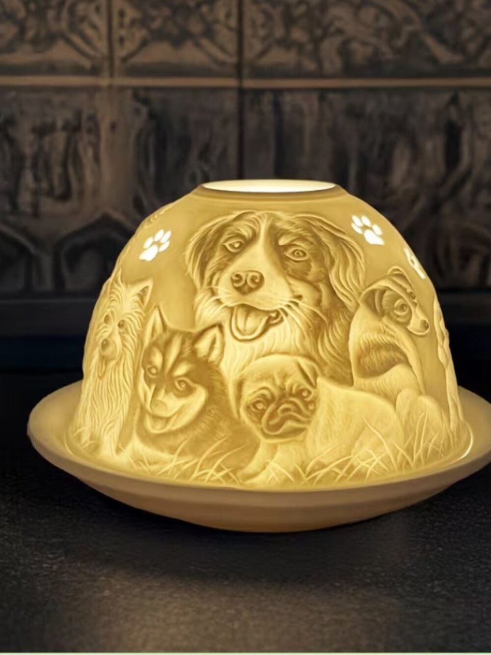 Dogs and Puppies Fairy Lamp Lithophane - Picture 5 of 7